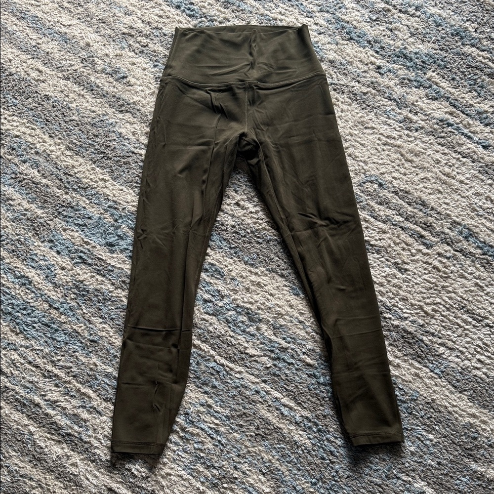 CRZ YOGA High-Waisted 7/8 Olive Green Leggings